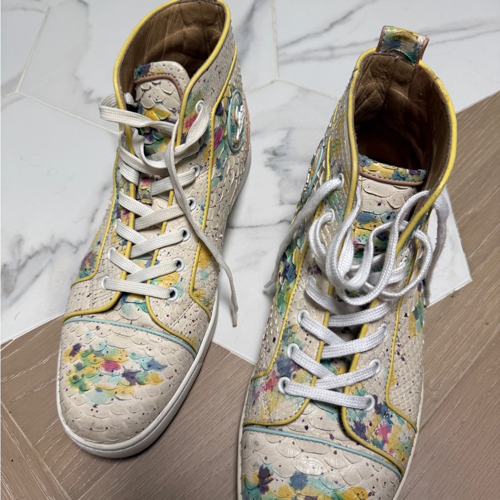 Christian Louboutin Python High-Top Sneakers - Picture 4 of 7